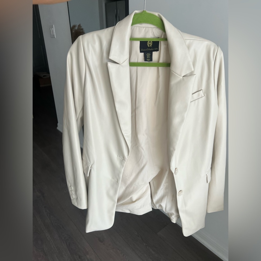 House of Harlow cream leather blazer XS